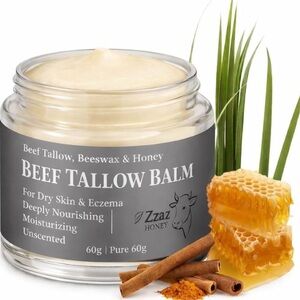 Beef Tallow Moisturizer 2OZ/60 Gram Unscented Naturally Derived